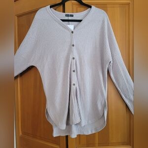 Miholl oversized waffle knit button sweater